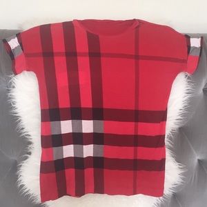 Auth BURBERRY Nova Check Reversible Tee Shirt